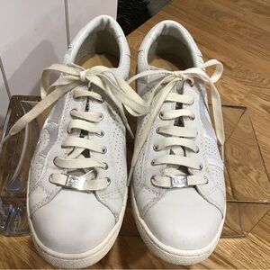 Womens White Leather UGG Sneakers